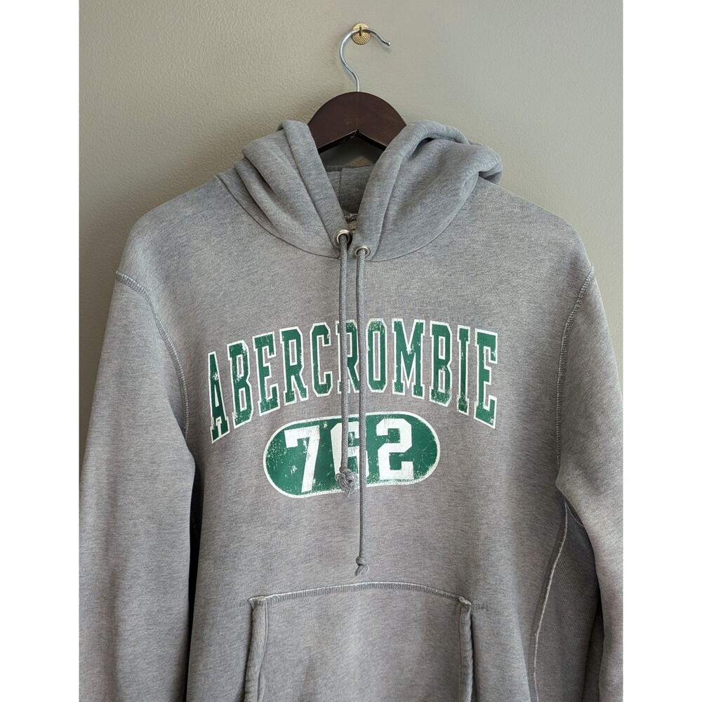 Vintage Abercrombie Fitch Mens XL Heavyweight Grey Hoodie Sweatshirt 90s Y2K 762